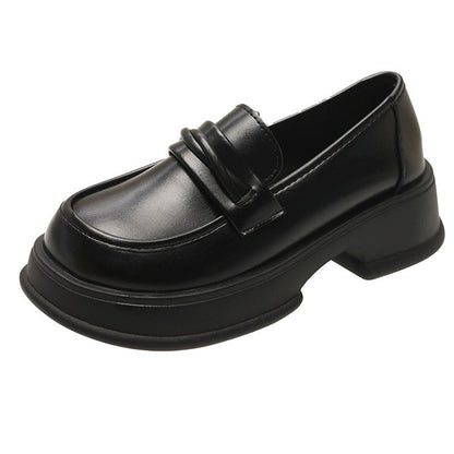 Damen Plateau Loafers Robust Leder