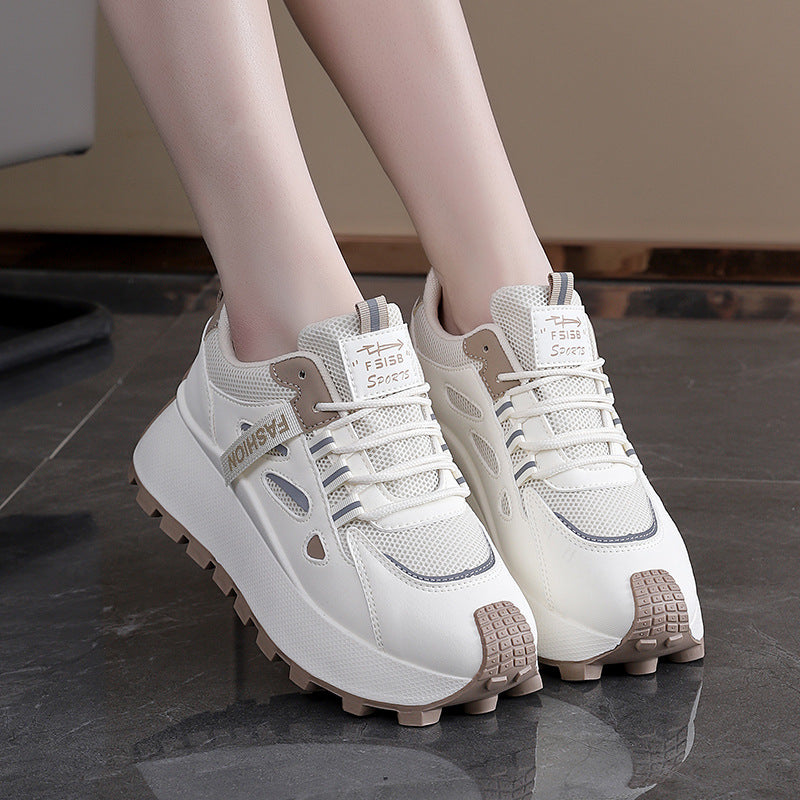 Damen Sneaker Hoch Plateau Atmungsaktives Mesh