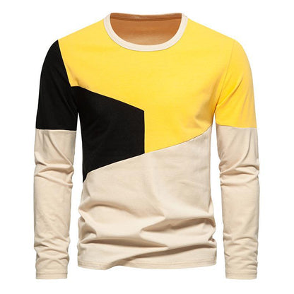 Herren Langarm T-Shirt Farbblock Modern