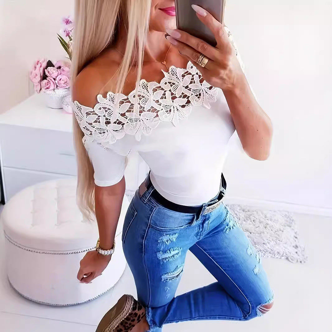 Damen Body Spitze Glitzer