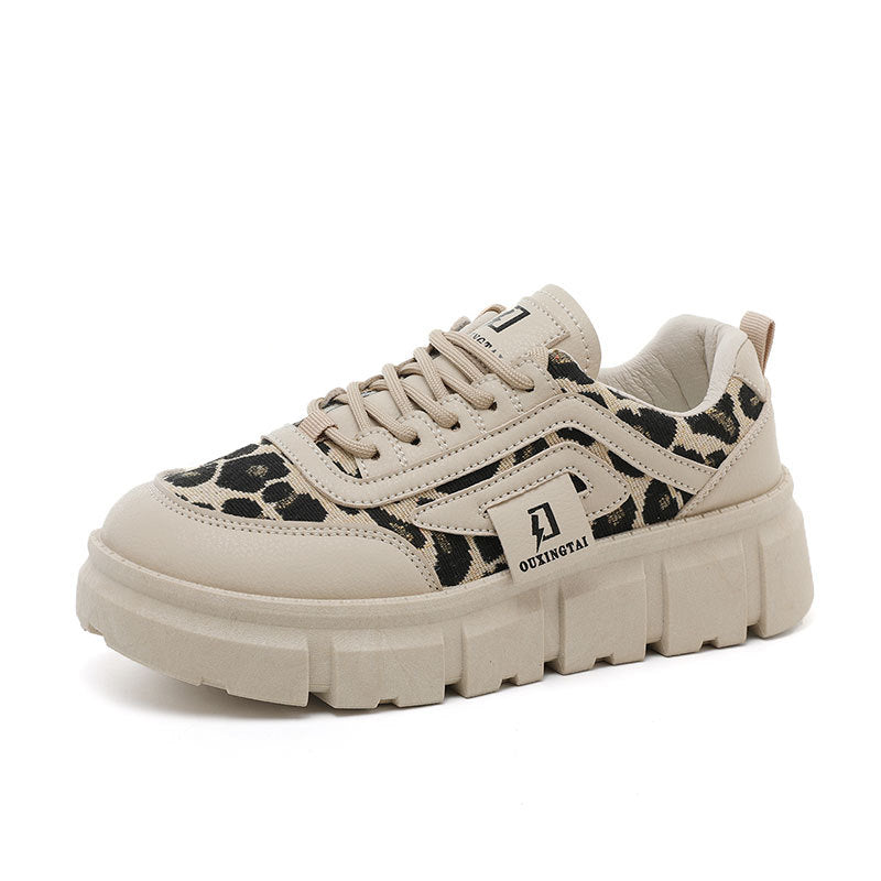 Damen Sneaker Leoparden-Design Chunky Bequem - Norvielle