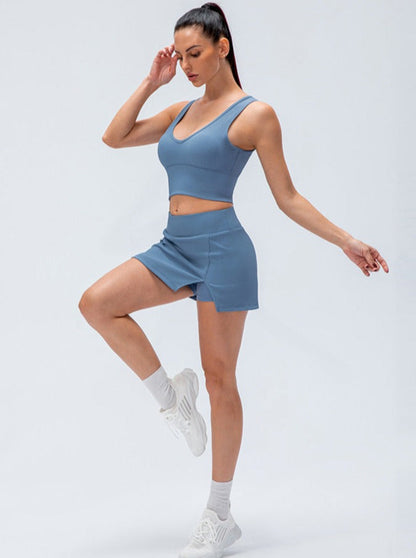 Damen Fitness-Shorts Hohe Taille Sportlich - Norvielle