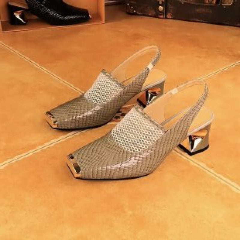 Damen Slingback Pumps Metallic Silber