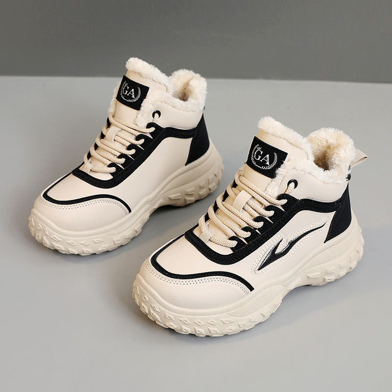 Damen Hohe Sneaker Rutschfeste Sportschuhe Kuschelig