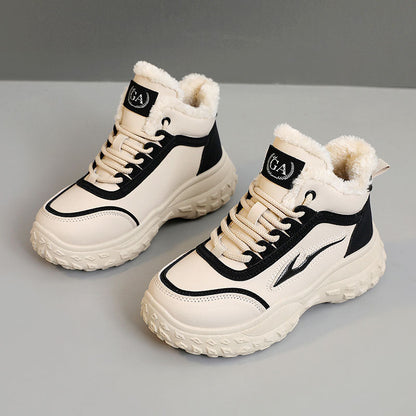 Damen Hohe Sneaker Rutschfeste Sportschuhe Kuschelig