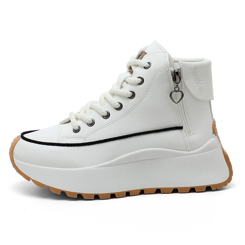 Damen High- Sneaker Elegante Laufschuhe Mit Reißverschluss