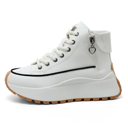 Damen High- Sneaker Elegante Laufschuhe Mit Reißverschluss