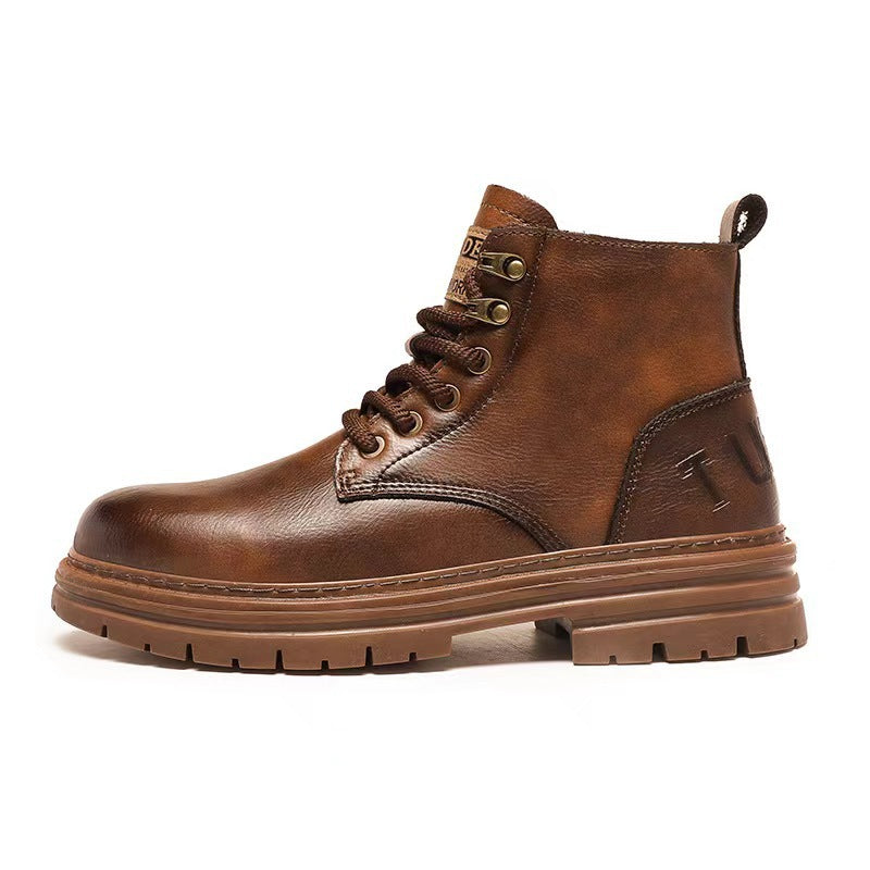 Damen Lederstiefeletten Braun Schnürsenkel