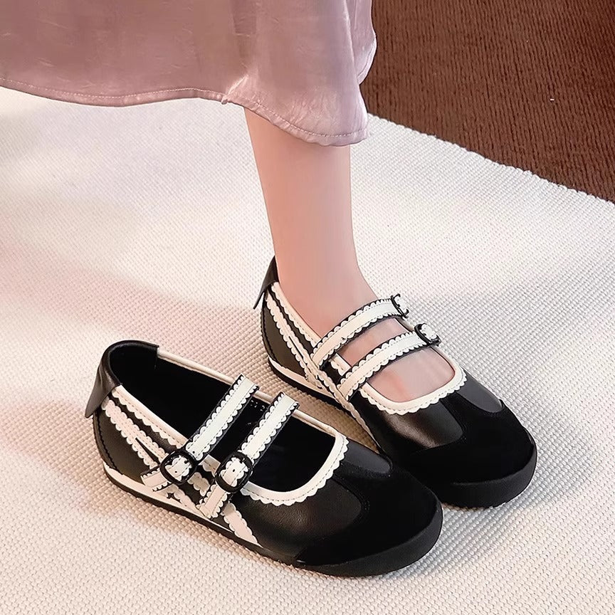 Damen Mary Jane Schuhe Bequem Blumen Verzierung - Norvielle