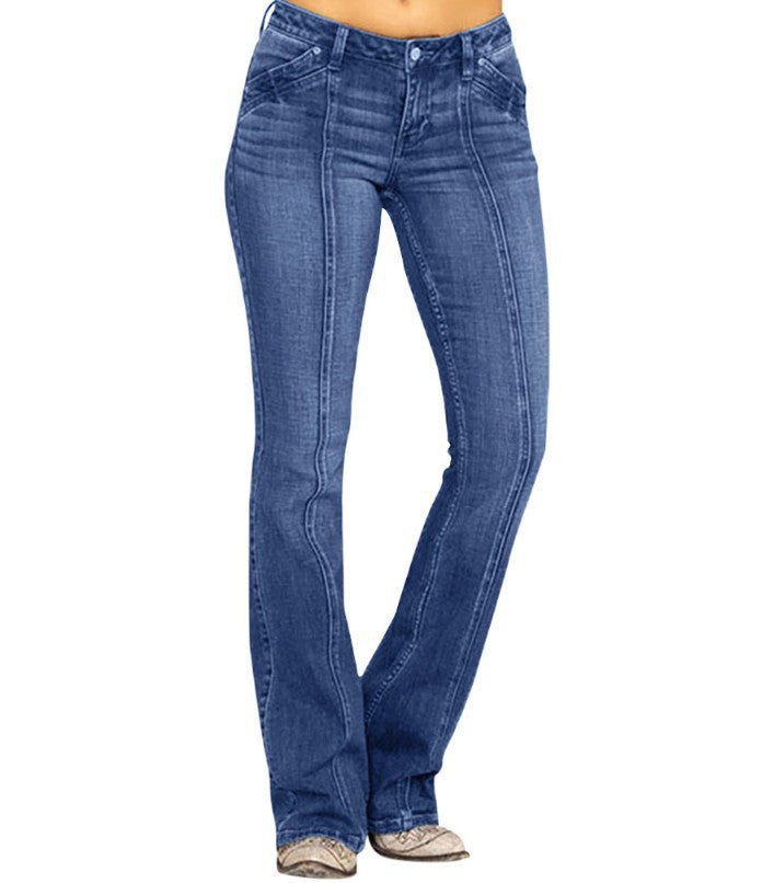 Damen Jeans Bootcut Stretch Elegant