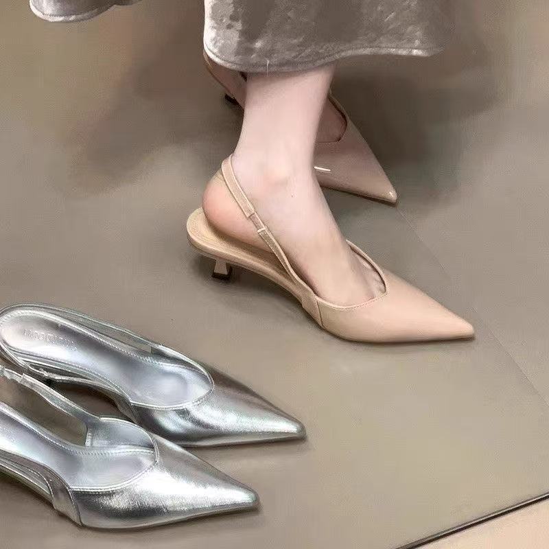 Damen Sling Pumps Spitze Atmungsaktiv