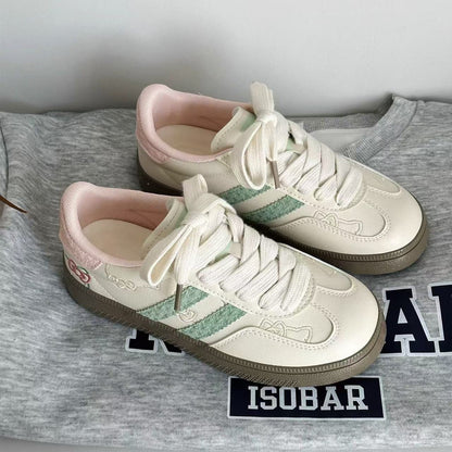 Damen Sneaker Blumenmotiv Elastisch Schnürsenkel - Norvielle