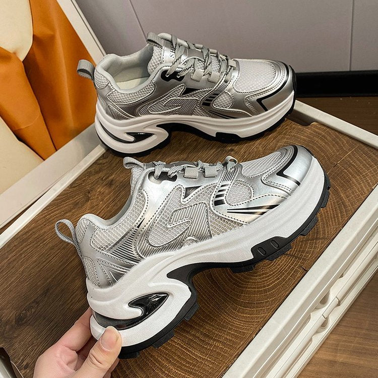 Damen Sneaker Sportlich Chunky Reflektierend