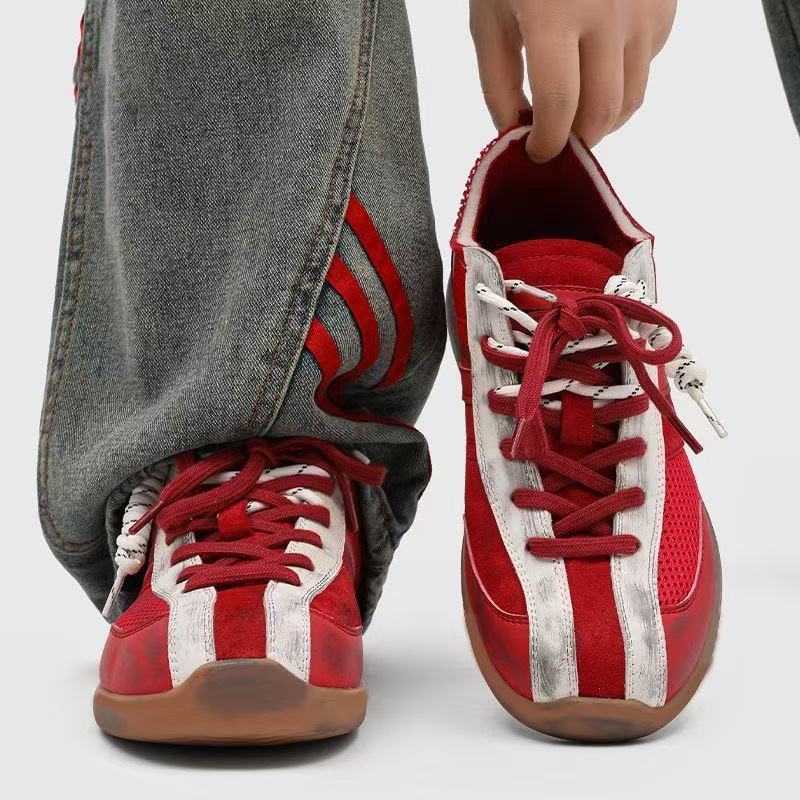 Damen Sneaker Sportlich Atmungsaktives Mesh Schnürbar - Norvielle