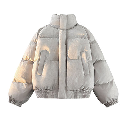 Damen Daunenjacke Warm Hocher Kragen Elegant