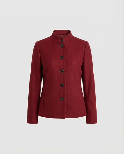 Herren Blazer Rot Stehkragen Modern