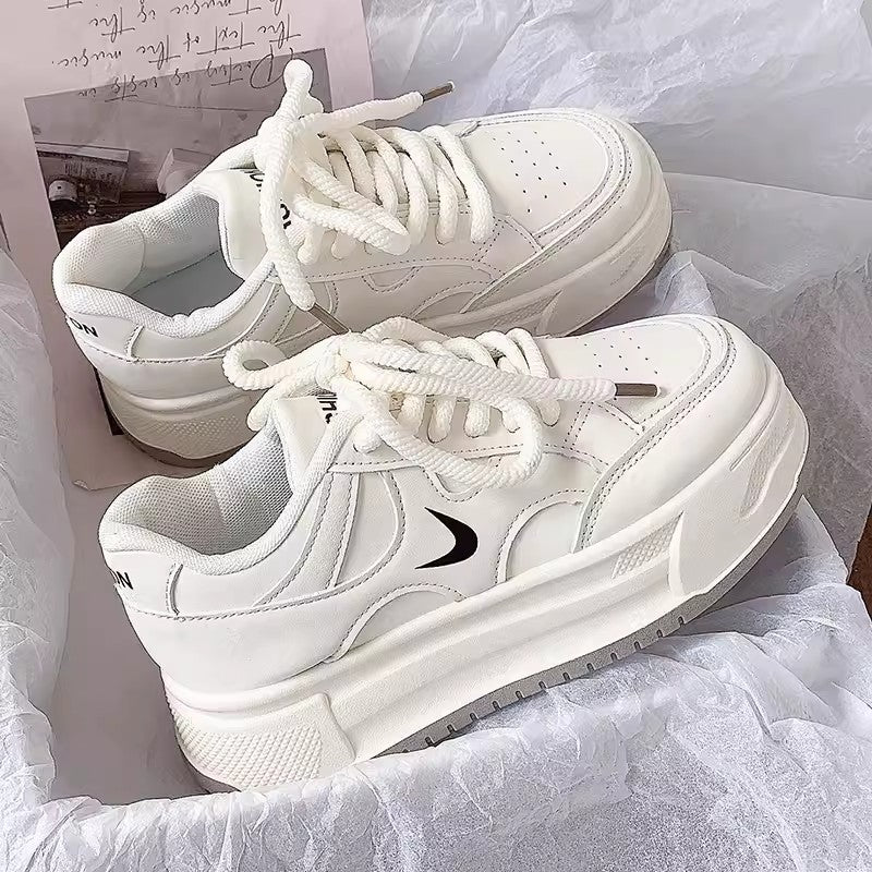 Damen Plateau Sneaker Komfortabel Mit Dämpfung Schwarz - Norvielle