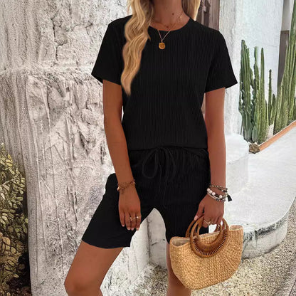 Damen Shorts Set Elastisch Strukturiert Bequem