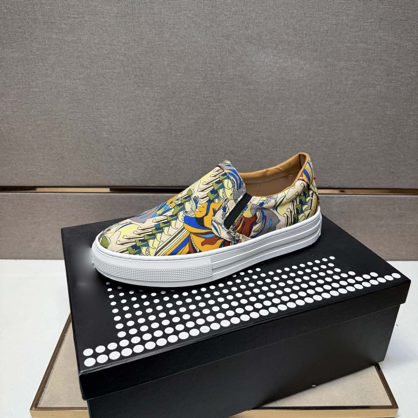 Damen Sneaker Slip-On Bunt Grafik-Design