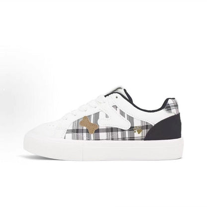 Damen Sneaker Karomuster Komfort Innenfutter