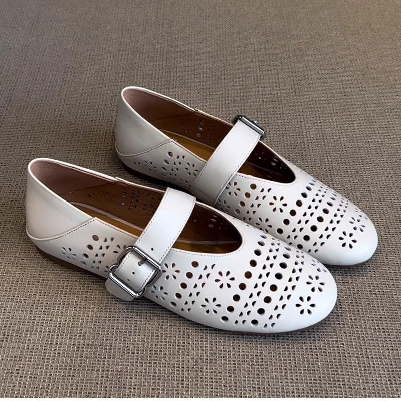 Damen Riemchenschuhe Blumenmuster Spitze Eleganz