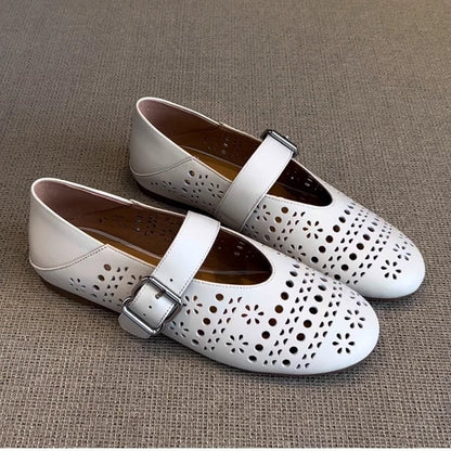 Damen Riemchenschuhe Blumenmuster Spitze Eleganz