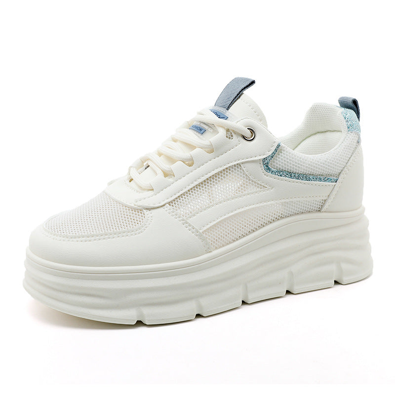 Damen Sneaker Chunky Plateau Atmungsaktives Material
