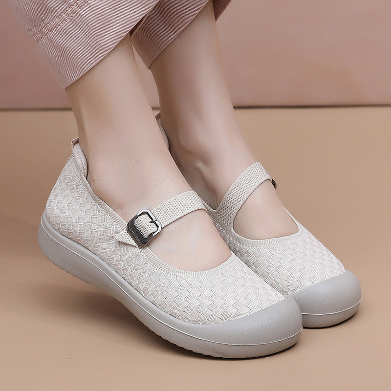 Damen Freizeitschuhe Atmungsaktiv Bequem Verstellbar