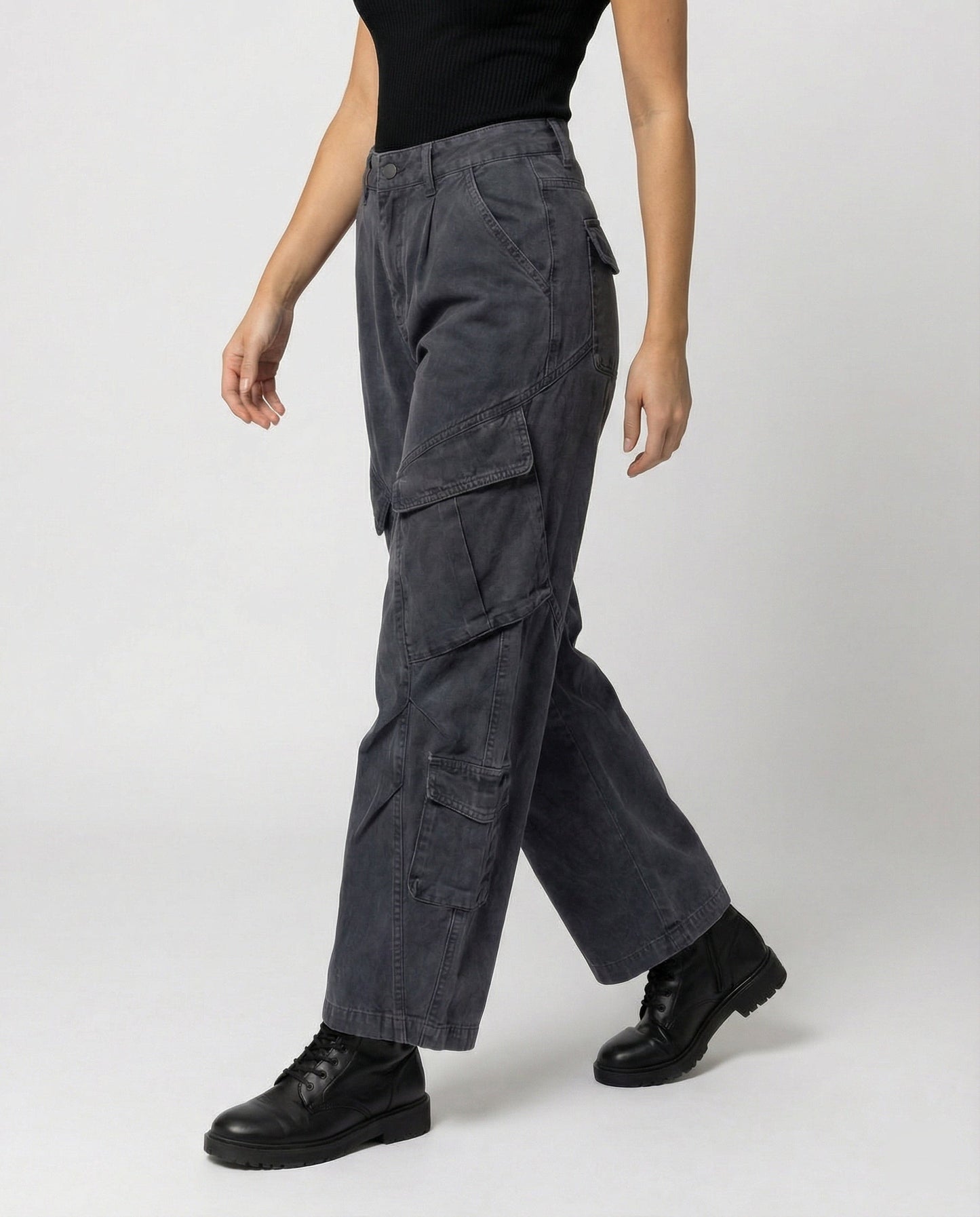 Damen Cargohose Utility Stil Weite Bein - Norvielle