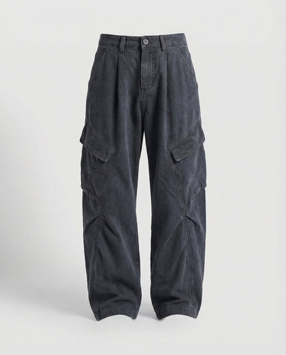Damen Cargohose Utility Stil Weite Bein