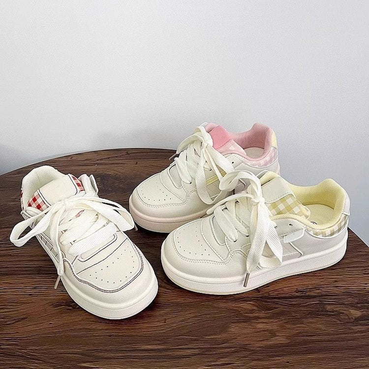 Damen Sneaker Kariert Hochdämpfend
