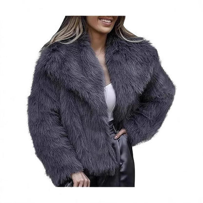 Damen Kunstfelljacke Warm Elegant