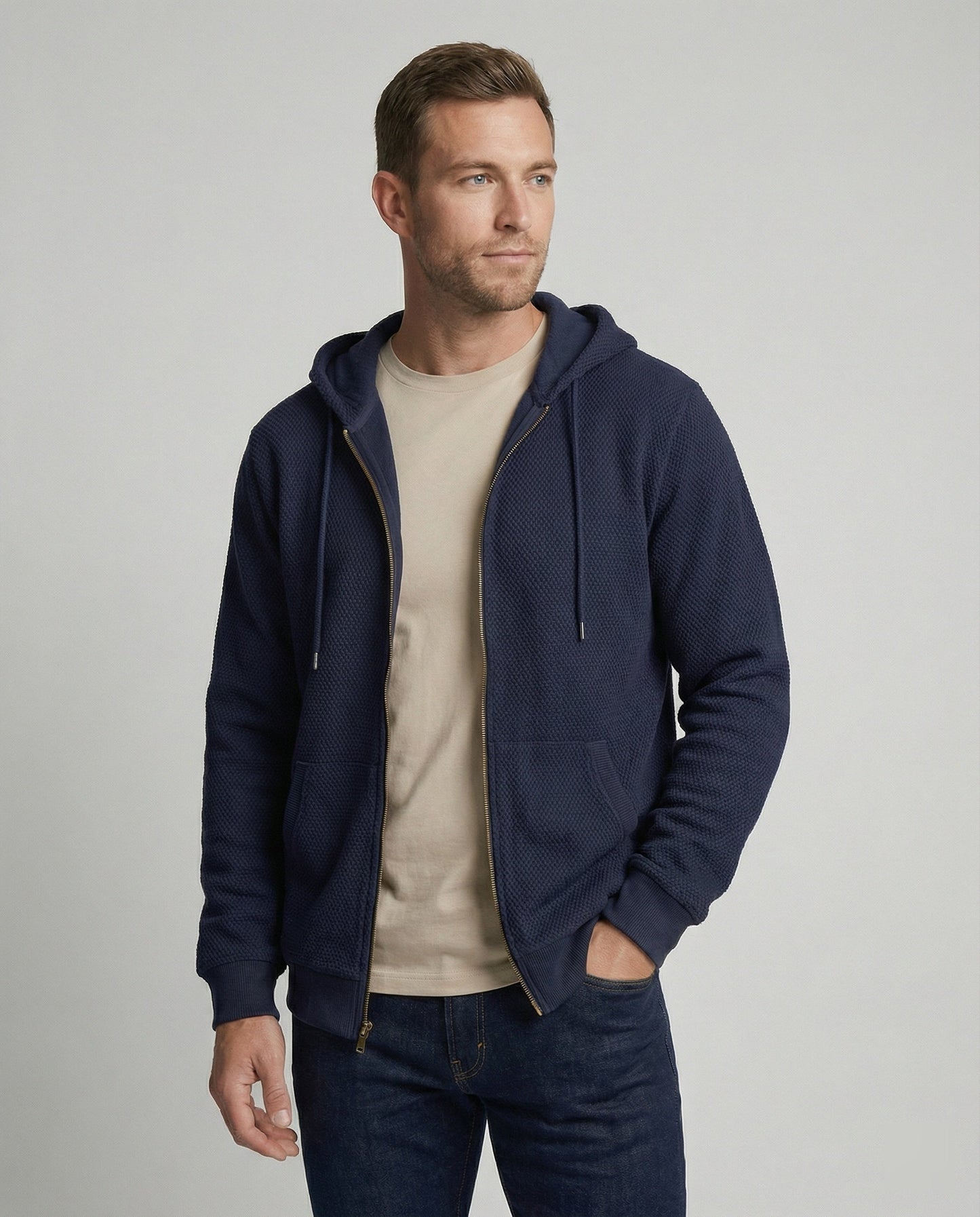 Herren Kapuzenjacke Sportlich Atmungsaktives Mesh Schwarz - Norvielle