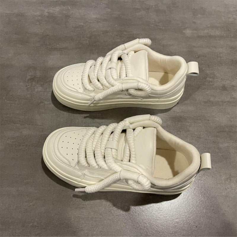 Damen Sneaker Minimalistisch Doppelschnürung Komfortabel - Norvielle