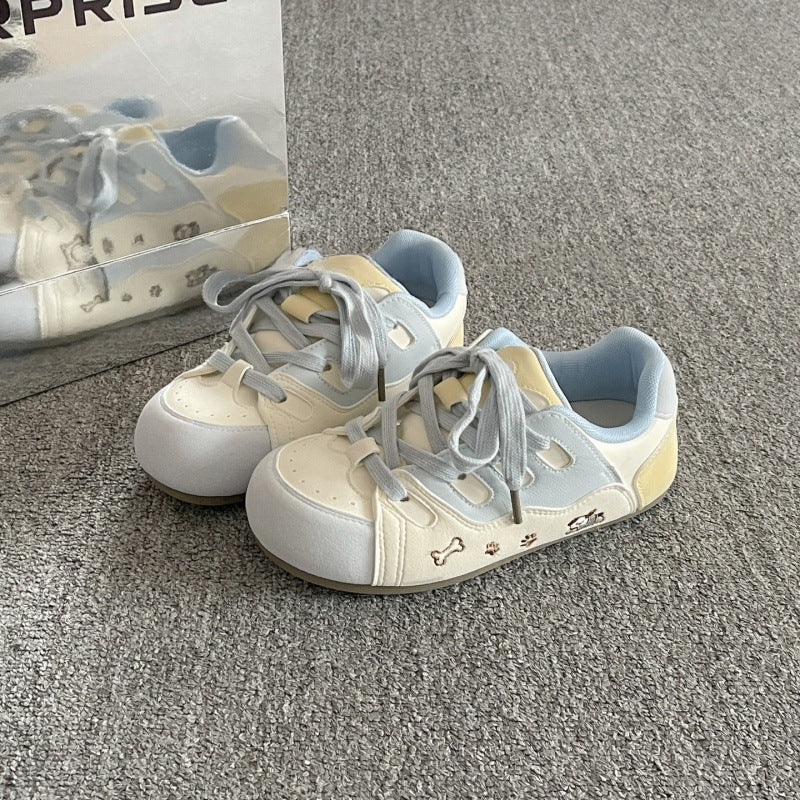 Damen Sneaker Sportlich Atmungsaktives Obermaterial Mit Tiermuster