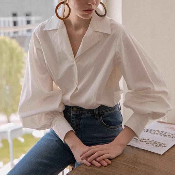 Damen Bluse Puffärmel Elegant Modern - Norvielle