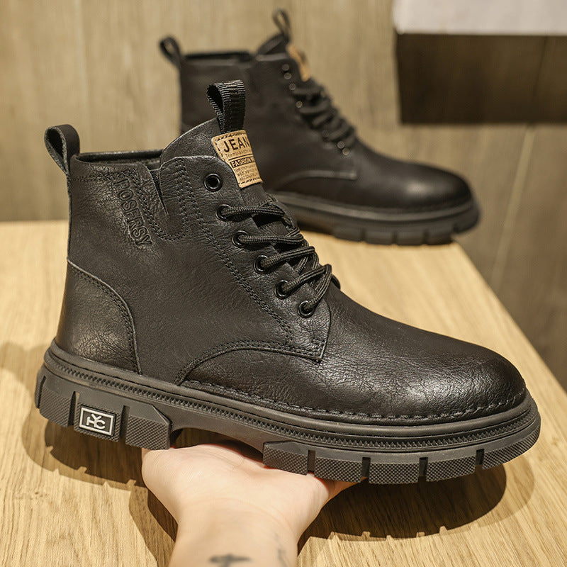 Damen Lederstiefel Robust Rutschfeste Gummisohle - Norvielle