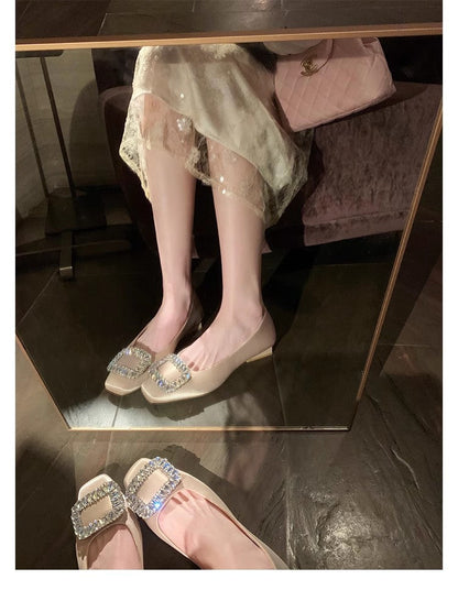 Damen Ballerinas mit Glitzer und Schmuckdetails Elegant
