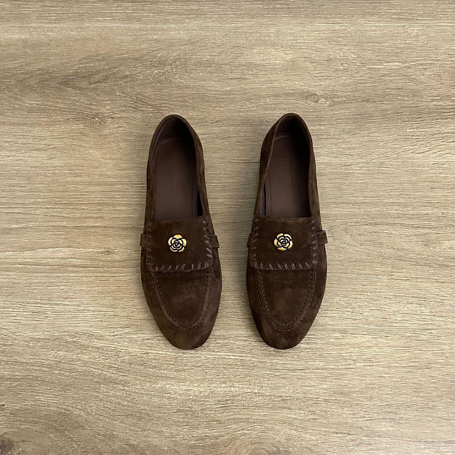 Damen Mokassins Elegante Blumenverzierung Schuhe