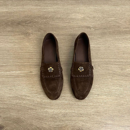 Damen Mokassins Elegante Blumenverzierung Schuhe
