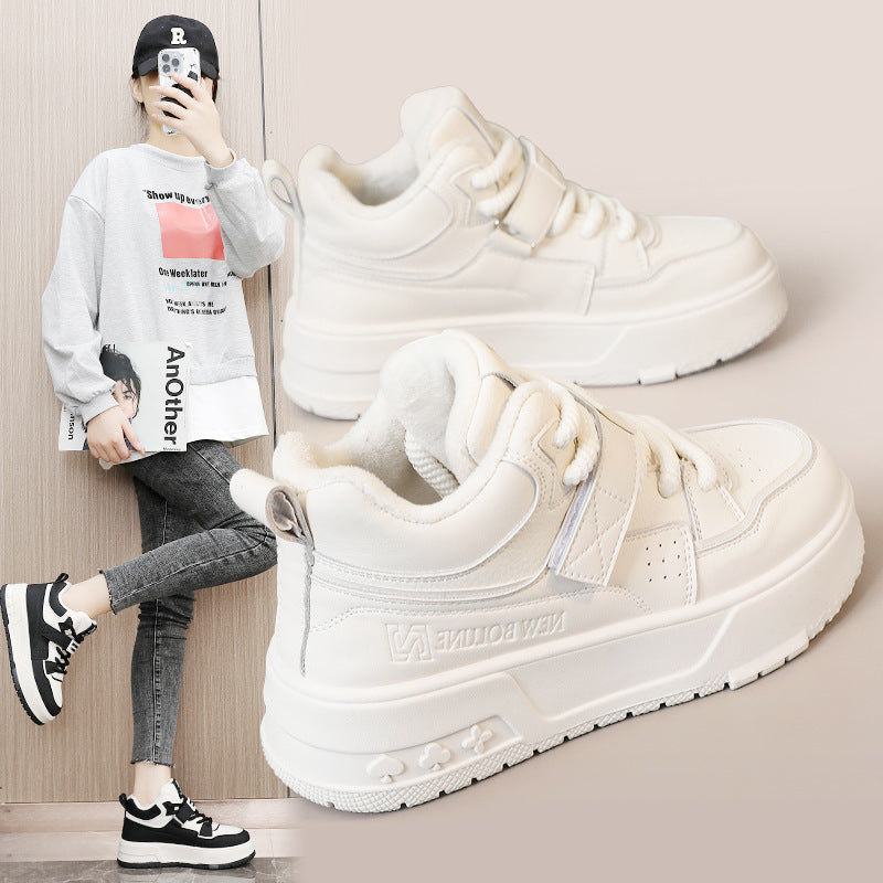 Damen High- Sneaker Gefüttert Klettverschluss Schwarz - Norvielle
