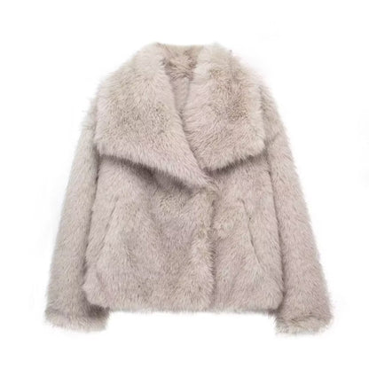 Damen Kunstfelljacke Warm Elegant