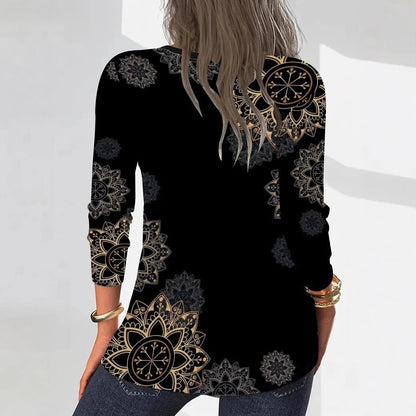Damenbluse Floraldruck Modern Reißverschluss