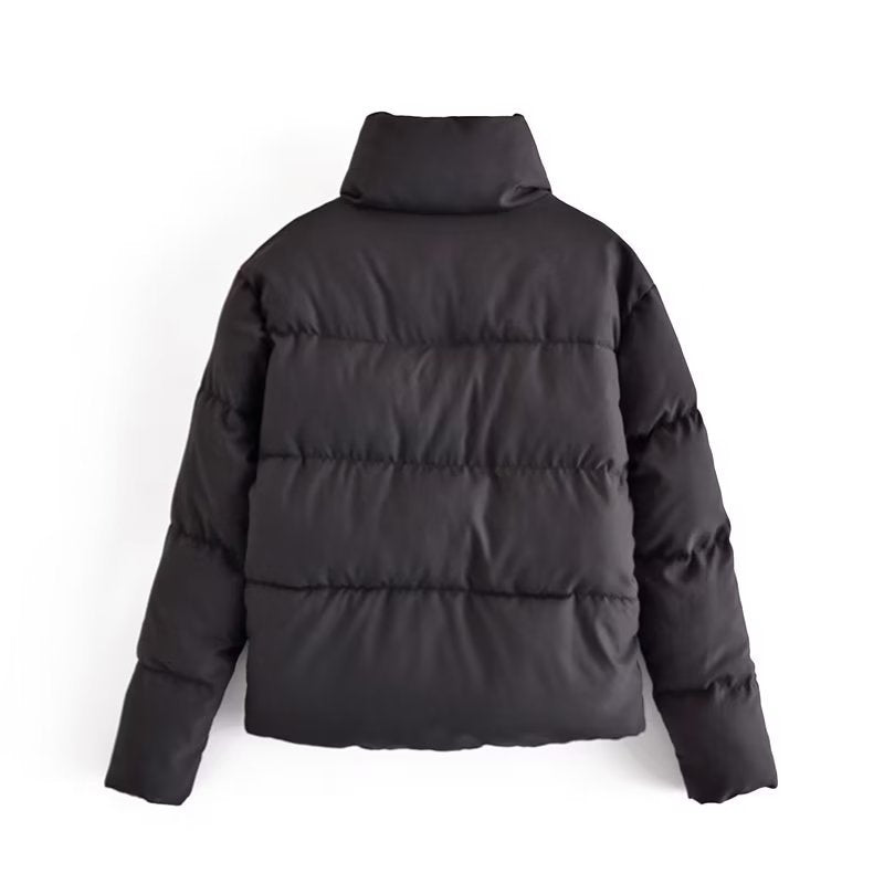 Damen Steppjacke Hochkragen Mit Taschen