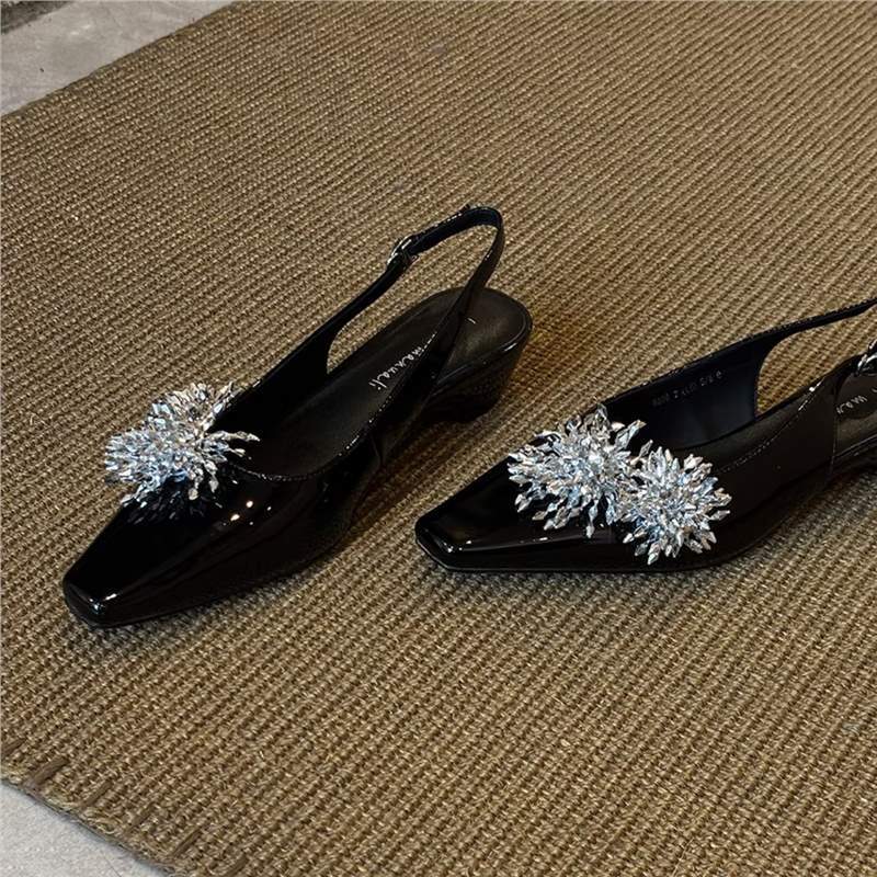 Damen Slingback Pumps Kristall Glitzer