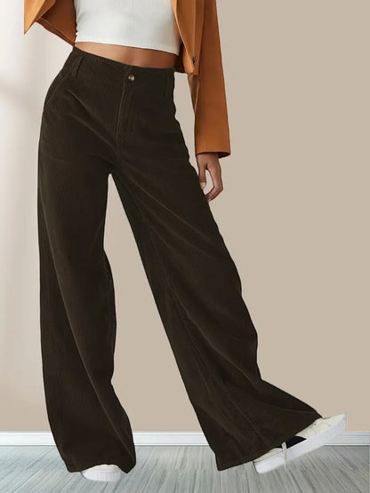 Damen Stoffhose Elegant Mit Taschen