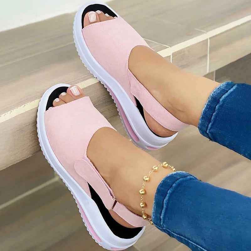 Damen Sandalen Elastisch Bunt Sommer