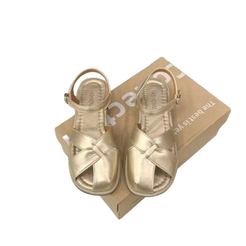 Damen Riemchensandalen Kreuz-Design Elegant