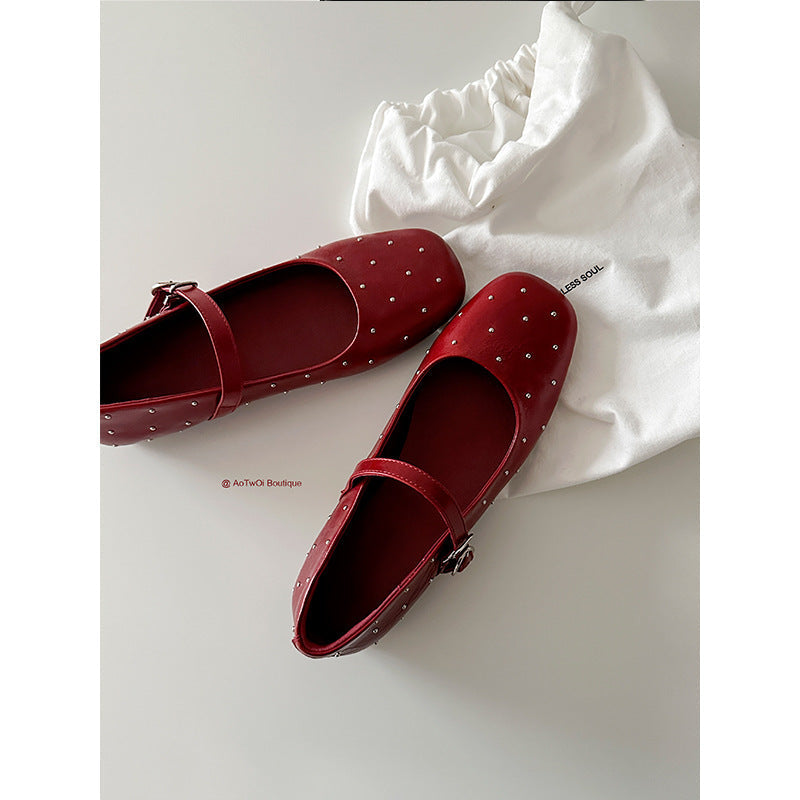 Damen Ballerinas Glitzer Schnalle Elegantes Design