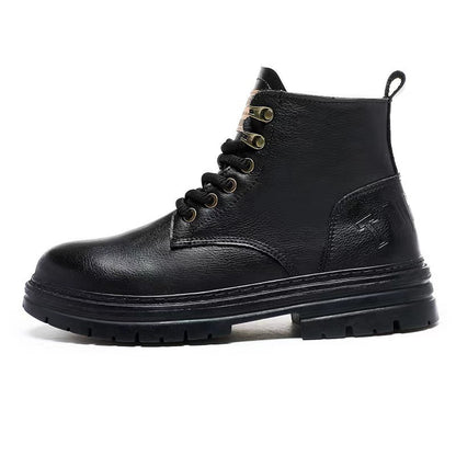 Damen Lederstiefeletten Braun Schnürsenkel